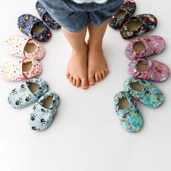 Copa cop Dětské textilní capáčky Barefoot - Hearts