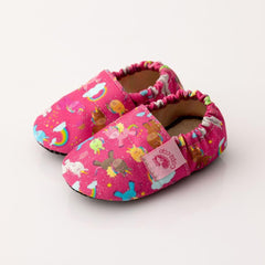 Copa Cop Dětské Textilní capáčky Barefoot - Cyclamen Unicorn