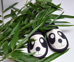 Copa cop kožené domácí pantofle - Panda