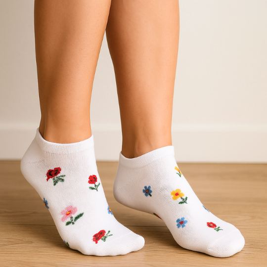 Nízke dámske ponožky Flowers – 3 páry Socks4Fun
