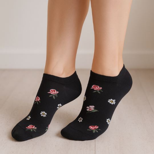Nízke dámske ponožky Flowers – 3 páry Socks4Fun