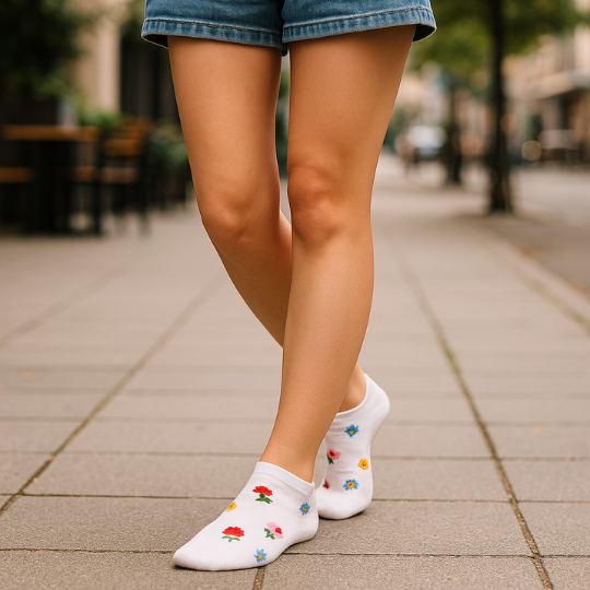 Nízke dámske ponožky Flowers – 3 páry Socks4Fun