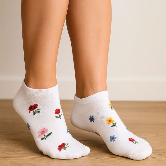 Nízke dámske ponožky Flowers – 3 páry Socks4Fun
