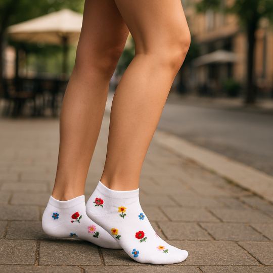 Nízke dámske ponožky Flowers – 3 páry Socks4Fun