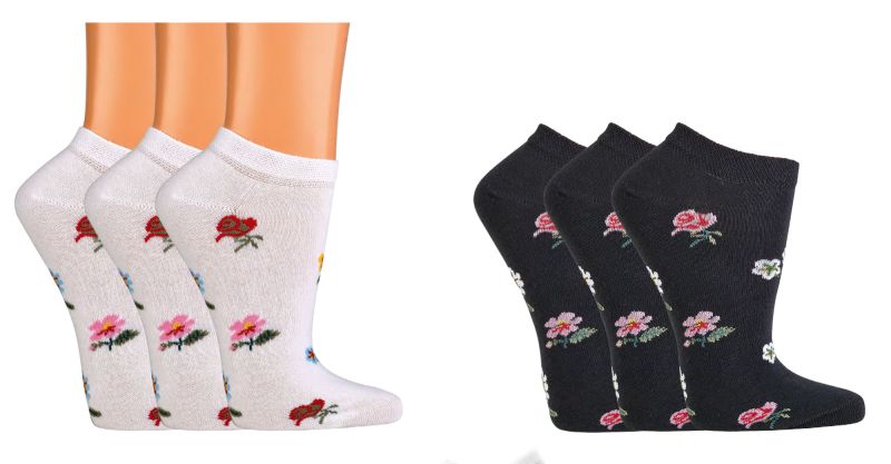 Nízke dámske ponožky Flowers – 3 páry Socks4Fun